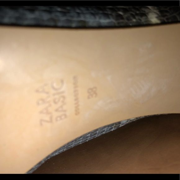 Zara Snakeskin Laceup booties 38 - Picture 8 of 8